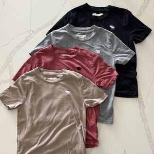 Abercrombie Kids Short Sleeve Tee Set - Black, Gray, Red, Tan